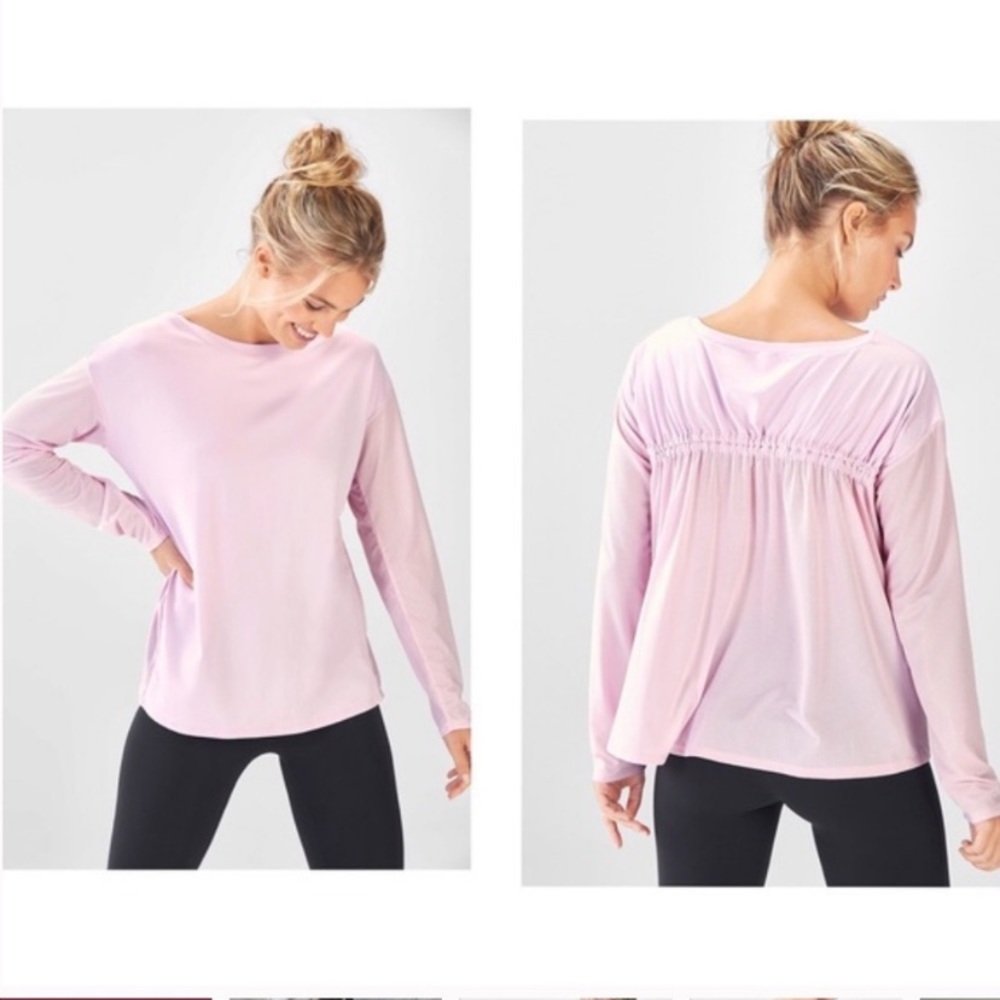 FABLETICS Cashel Cinched Long-Sleeve Top Petal Color Size Large